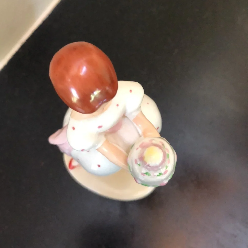 Lefton's Sweet Sixteenth Ceramic Porcelain Figurine w/Cake- Vintage Cake Topper